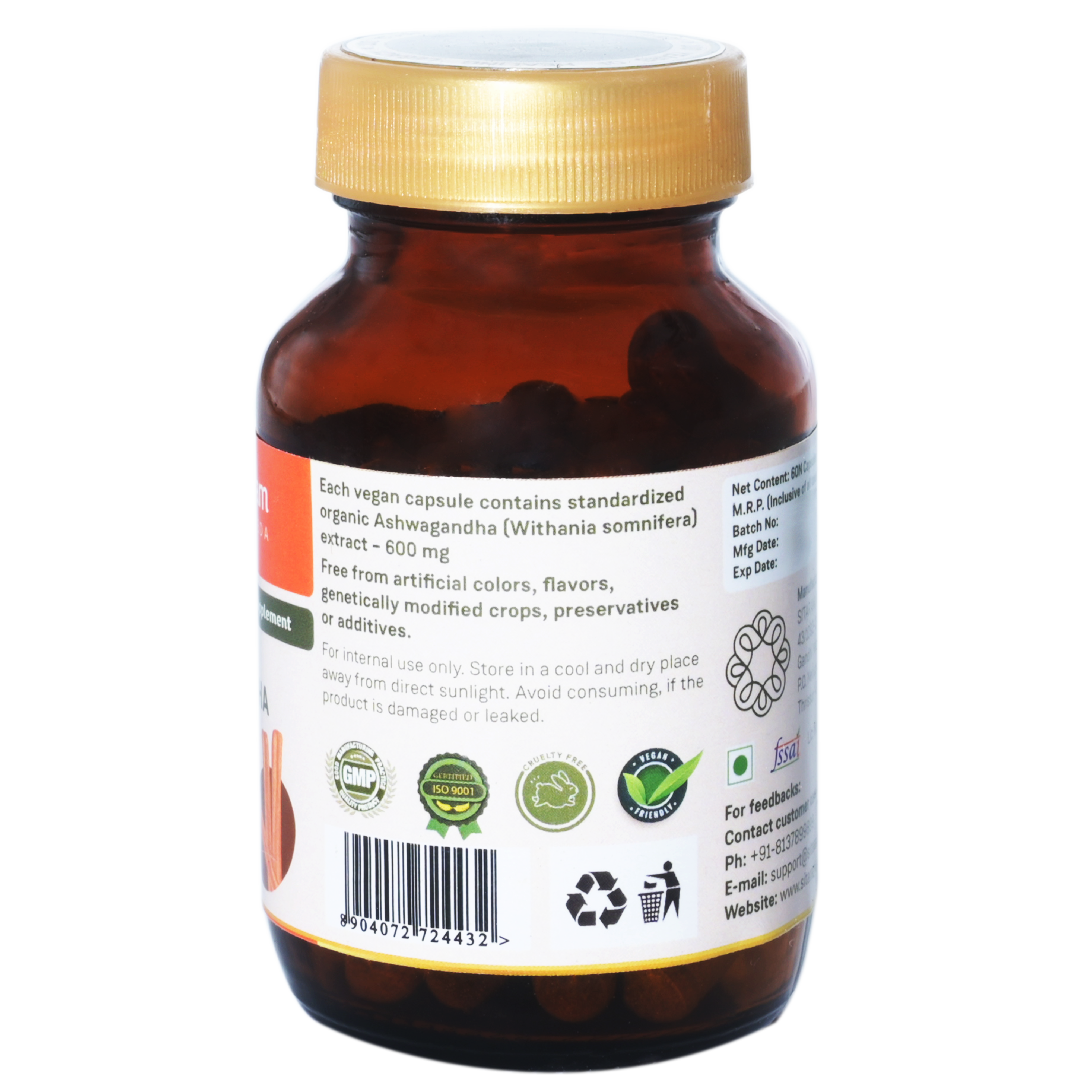 Sitaram Ayurveda Ashwagandha Capsules 60Nos (Prescription Medication)