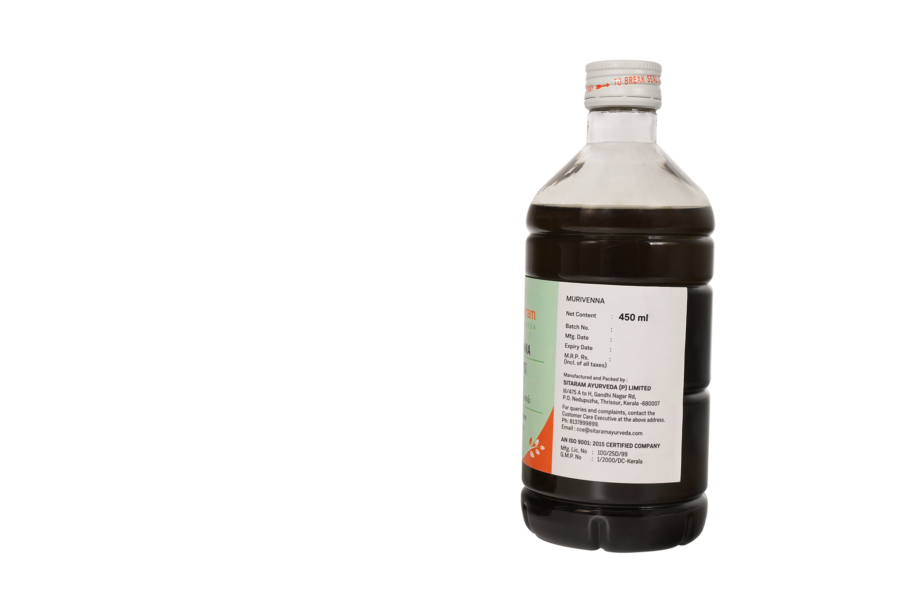 Sitaram Ayurveda Murivenna Oil 450 Ml (Prescription Medication)