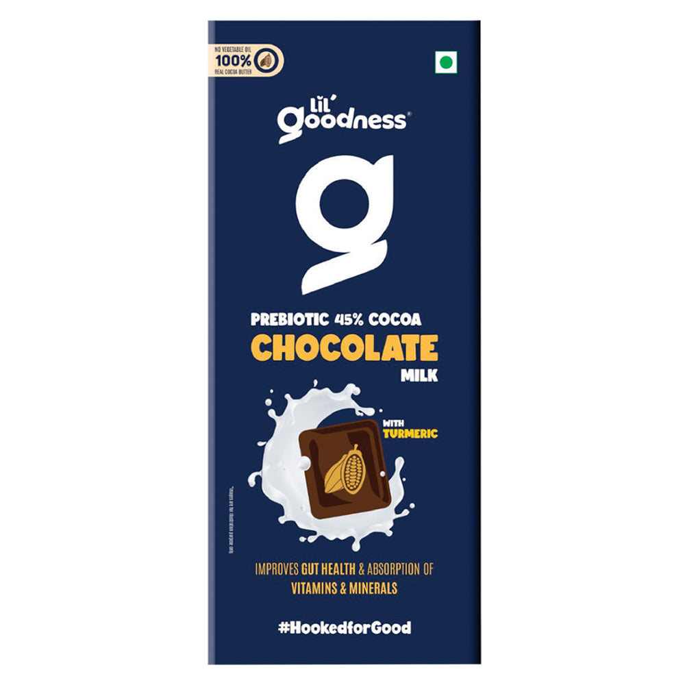 Lil'Goodness Prebiotic Milk Chocolate with turmeric-13g Pack of 20