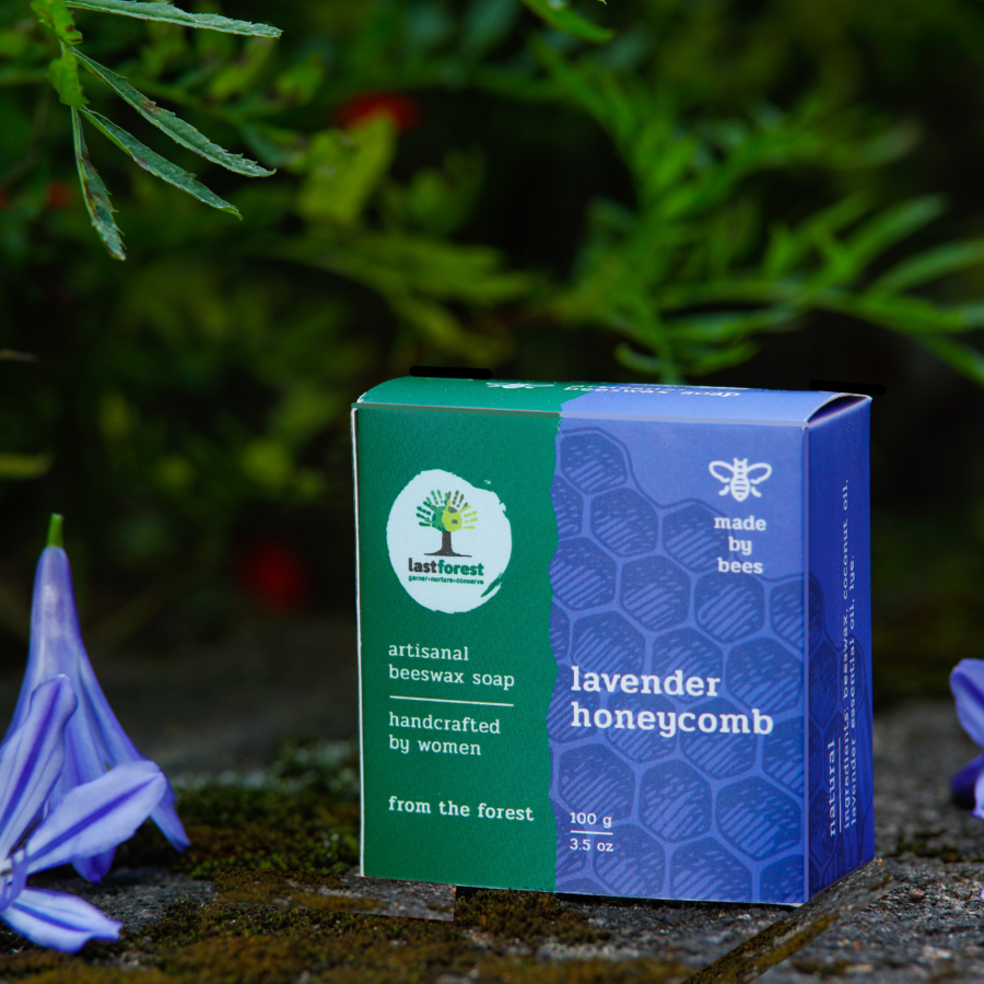 Last Forest Artisanal, Handmade Beeswax Honeycomb Soap 100gms Lavender