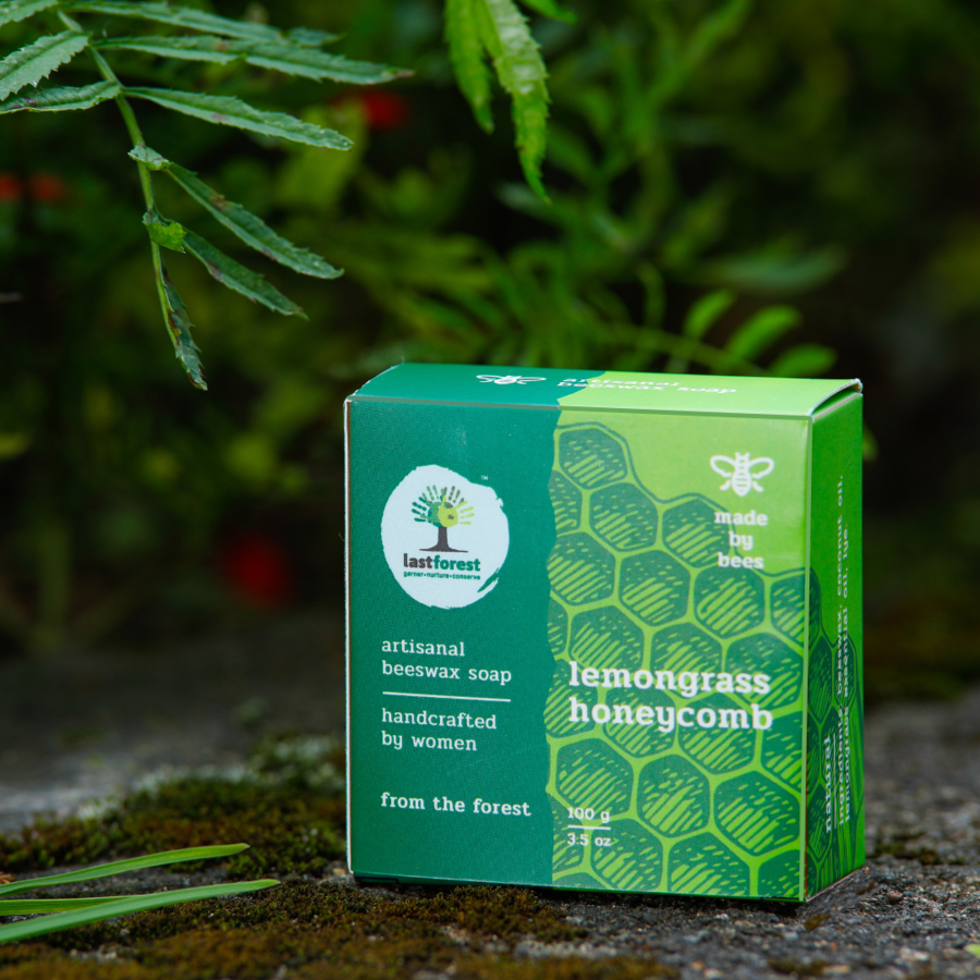 Last Forest Artisanal, Handmade Beeswax Honeycomb Soap 100gms Lemongrass