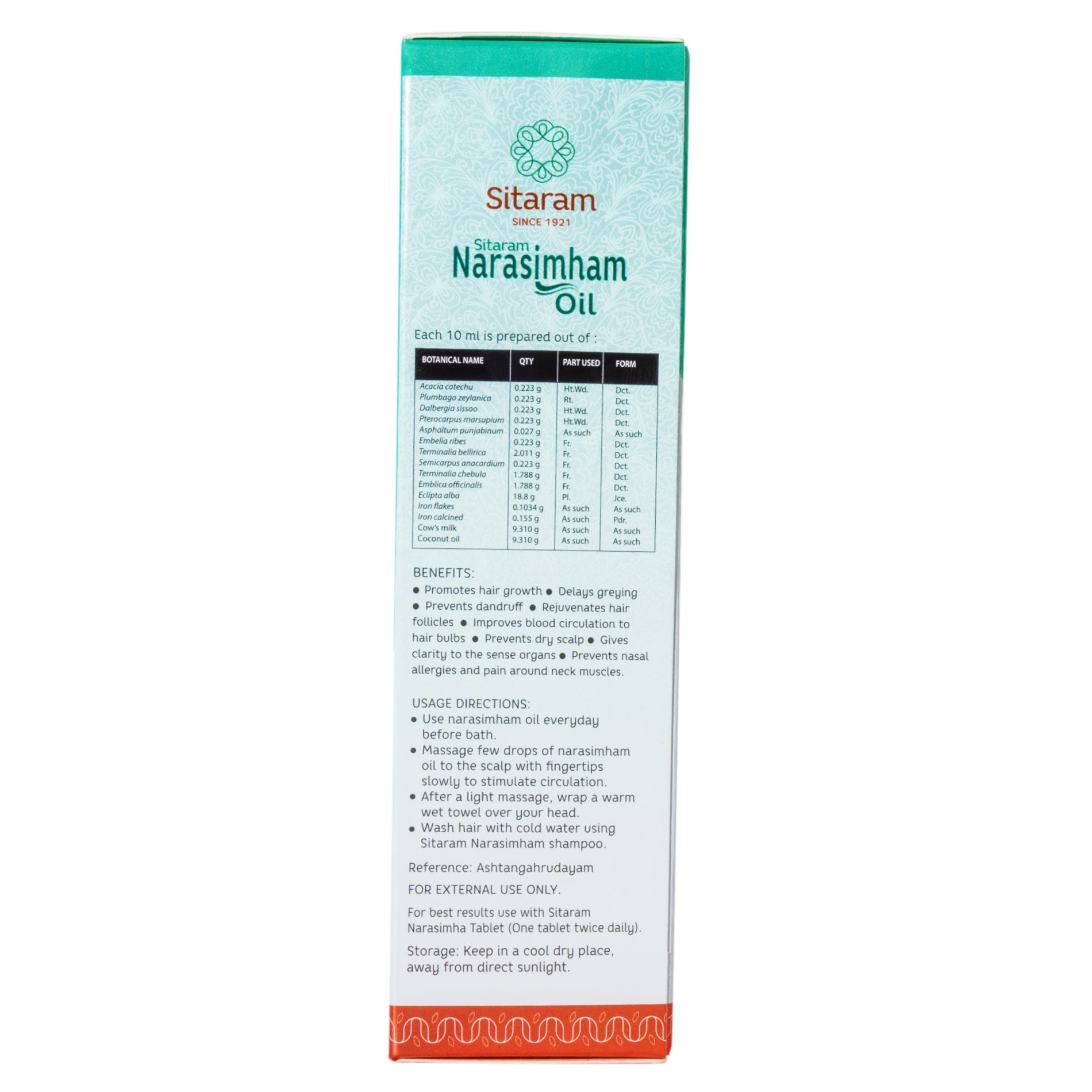 Sitaram Ayurveda Narasimham Herbal Oil 100 Ml