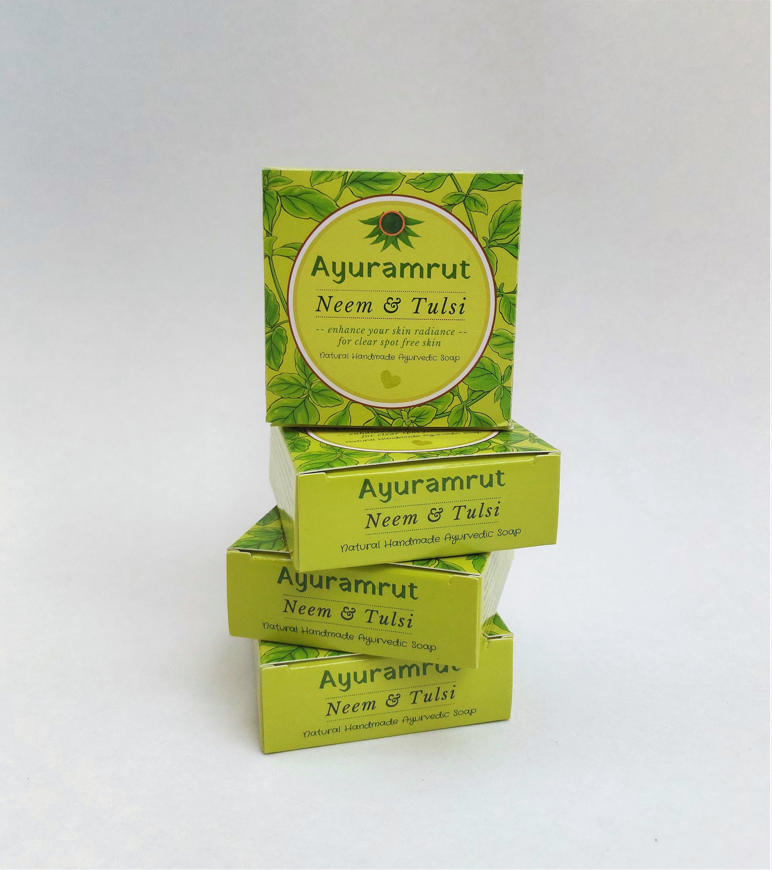 Ayuramrut Neem and Tulsi Natural Handmade Ayurvedic Soap (Pack of 4)