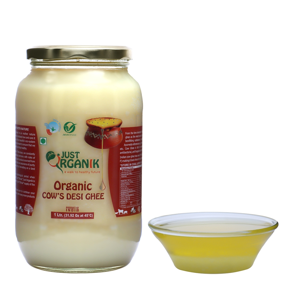 Just Organik Organic Cow Desi Ghee/ Tuppa 1L