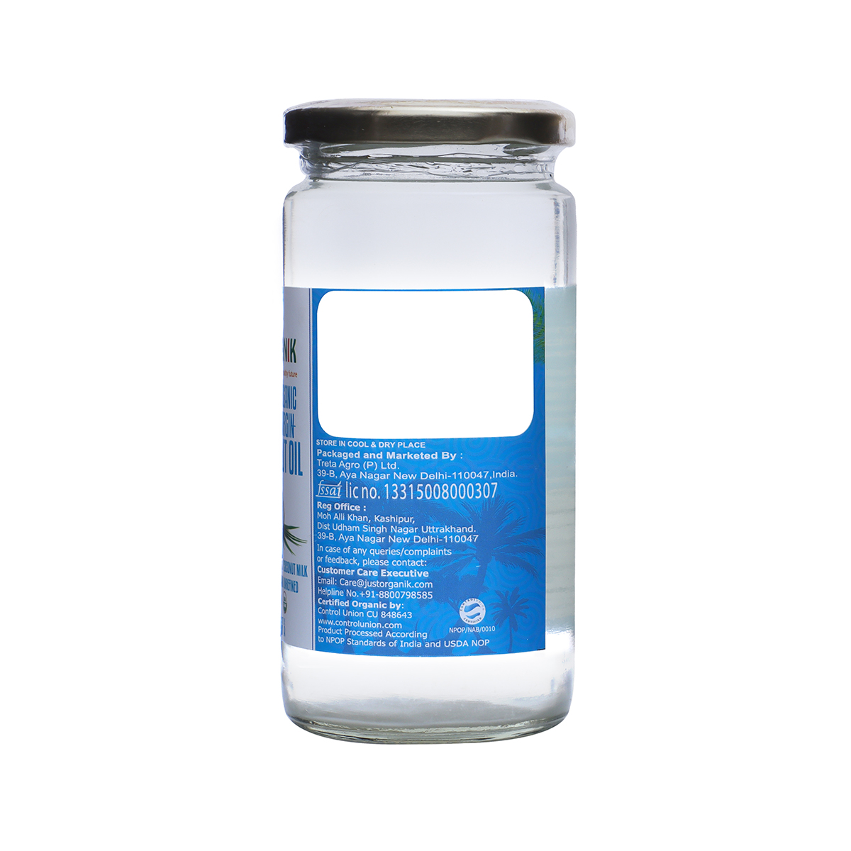 Just Organik Organic Extra Virgin Coconut Oil 350ml