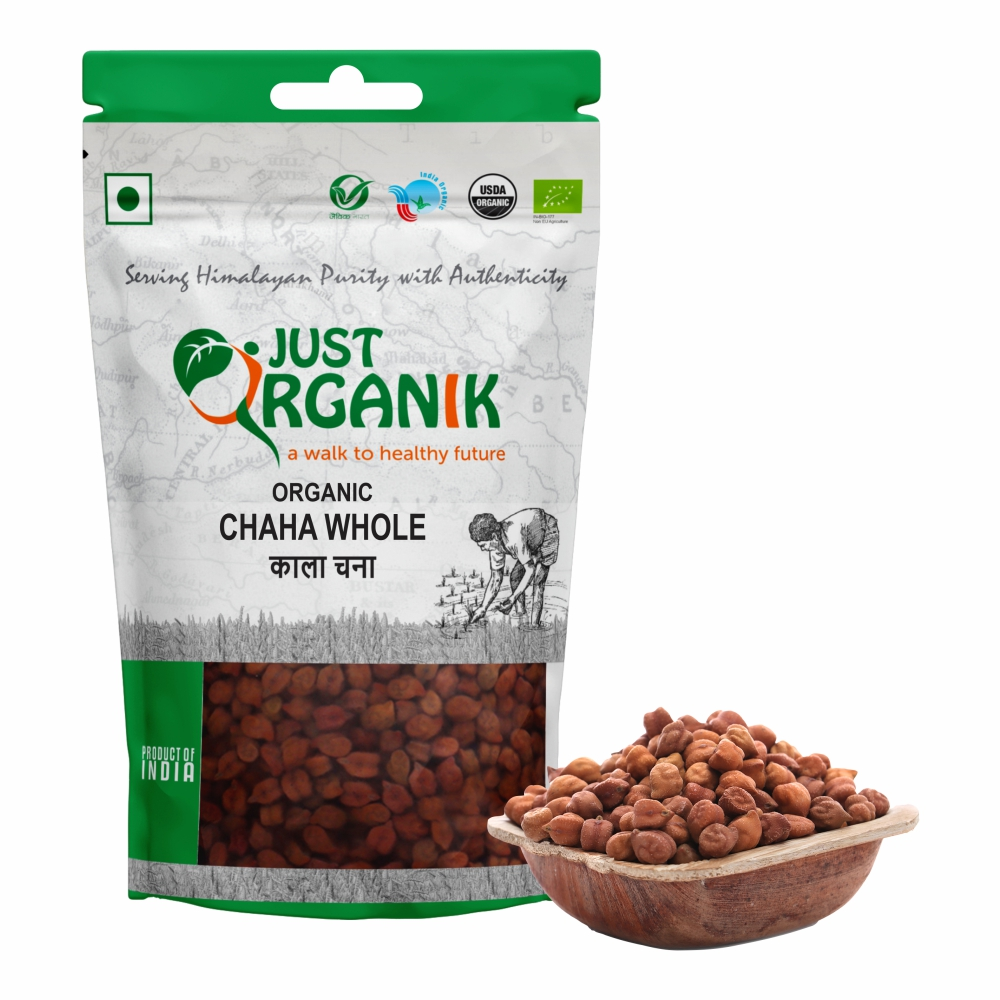 Just Organik Organic Chana Whole (Kala Chana) 2kg (pack of 2, 2x1 kg)