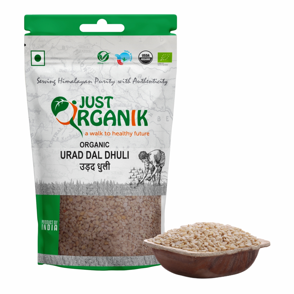 Just Organik Organic Urad Dal Dhuli/ Skinned and Split Black Gram 1kg