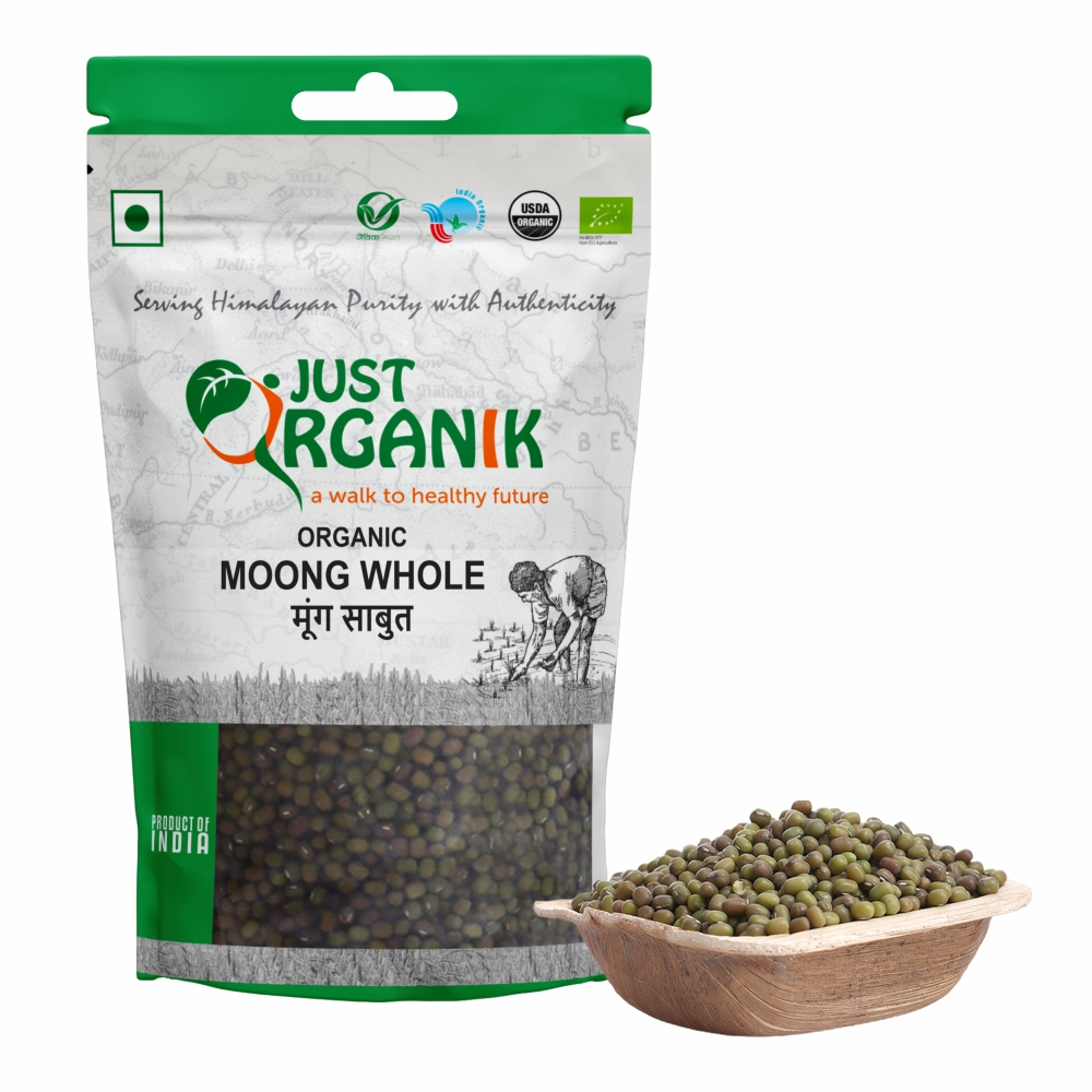 Just Organik Organic Moong Whole (Green Gram) 1kg