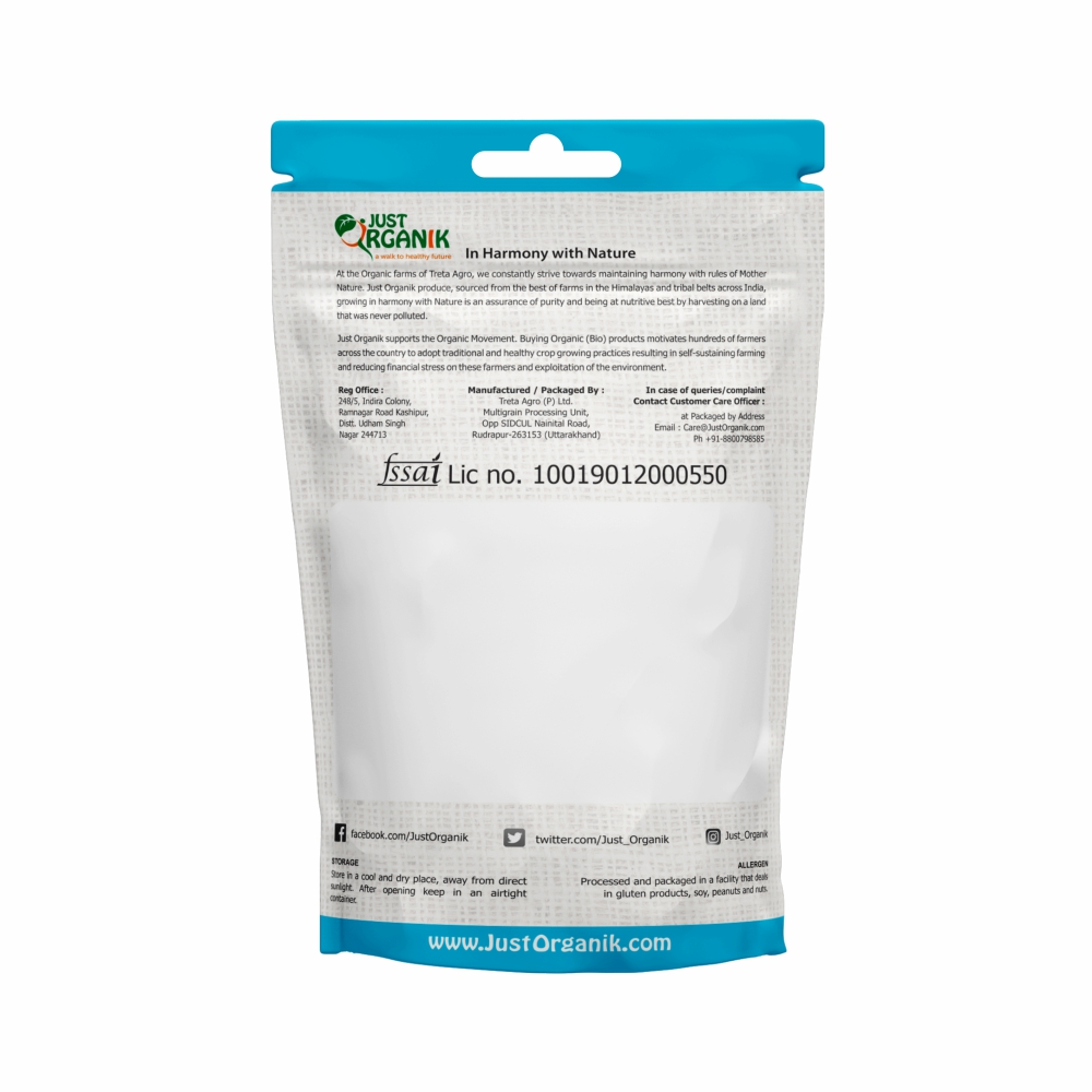 Just Organik Organic Soyabean White 1kg (pack of 2, 2x500g)