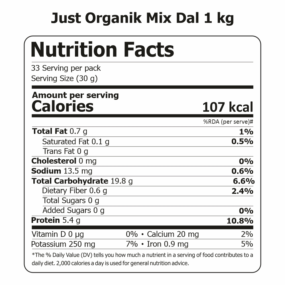 Just Organik Organic Mix Dal/ Panchrangi dal 1kg