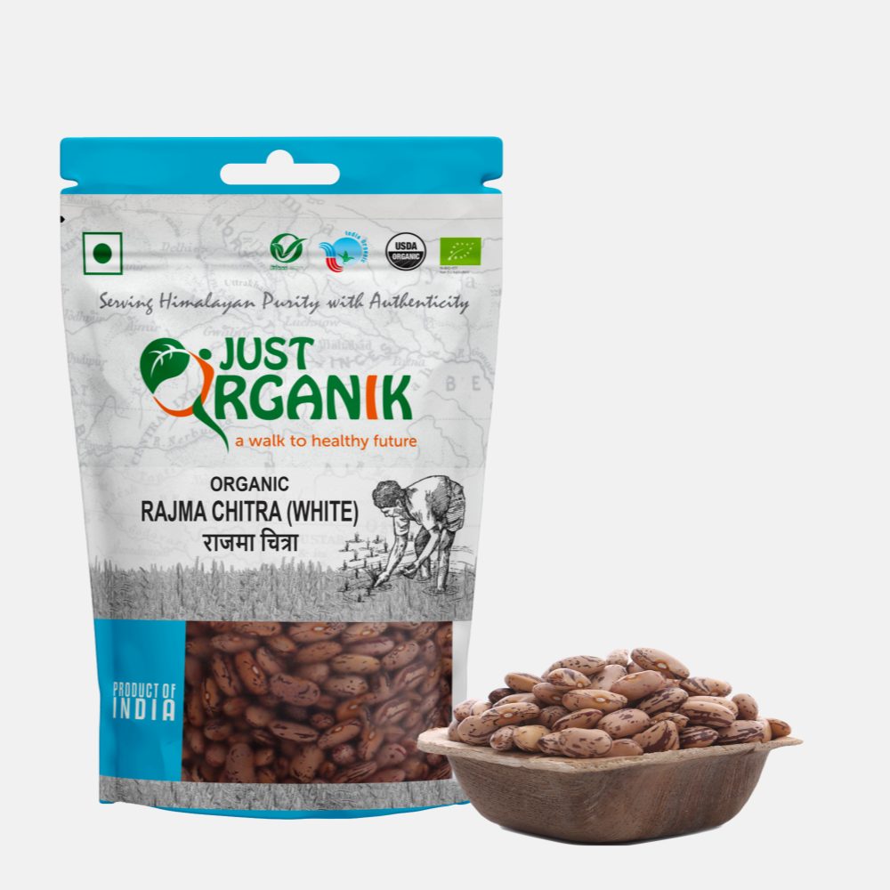 Just Organik Organic Rajma Chitra White 1kg (pack of 2, 2x500g)
