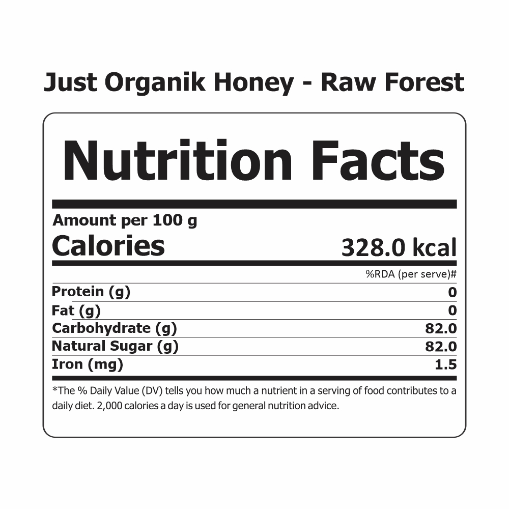 Just Organik Organic Honey - Raw Forest 500ml