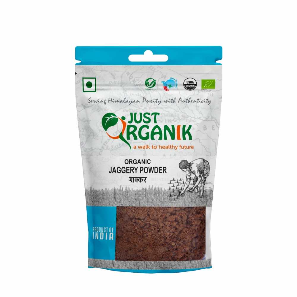 Just Organik Organic Jaggery Powder/ Shakkar 1.5kg(pack of 3, 3x500g)