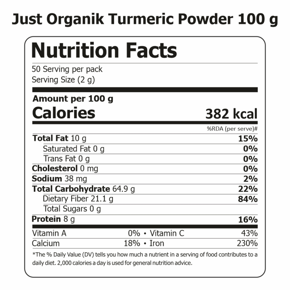 Just Organik Organic Turmeric Powder 500g