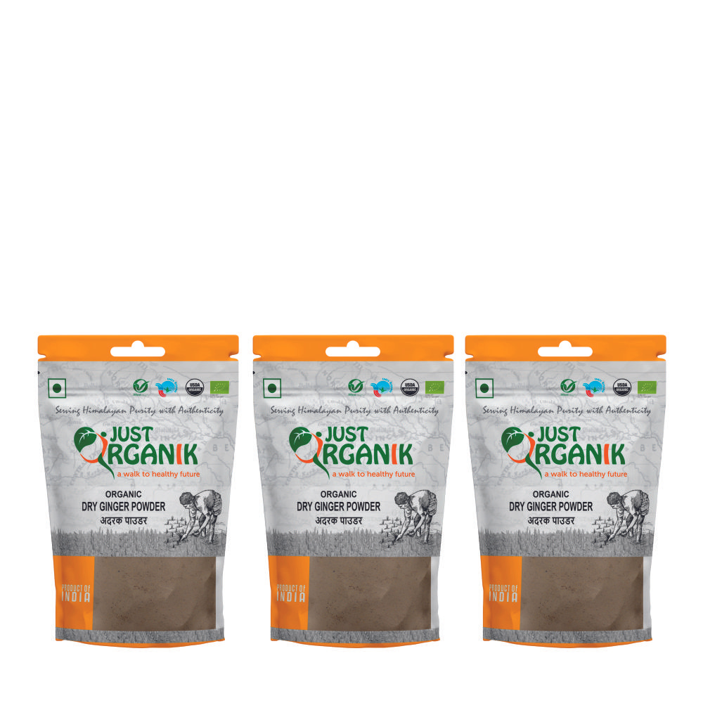 Just Organik Organic Dry Ginger Powder/Saunth 150g(pack of 3, 3x50g)