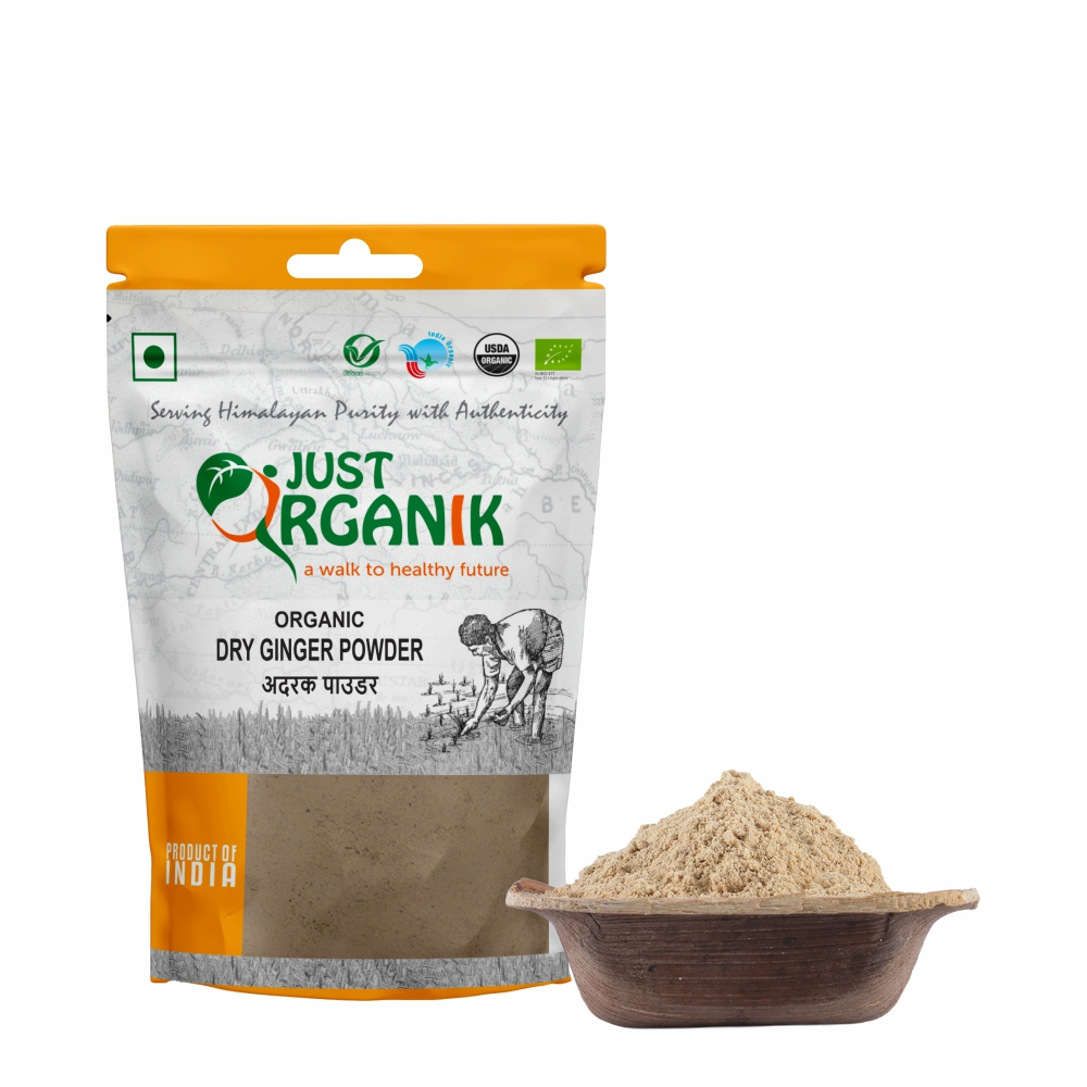Just Organik Organic Dry Ginger Powder/Saunth 150g(pack of 3, 3x50g)
