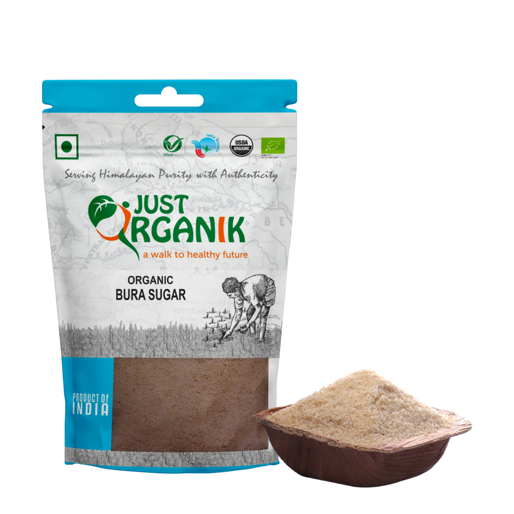 Just Organik Organic Bura Sugar 1kg (pack of 2, 2x500g)
