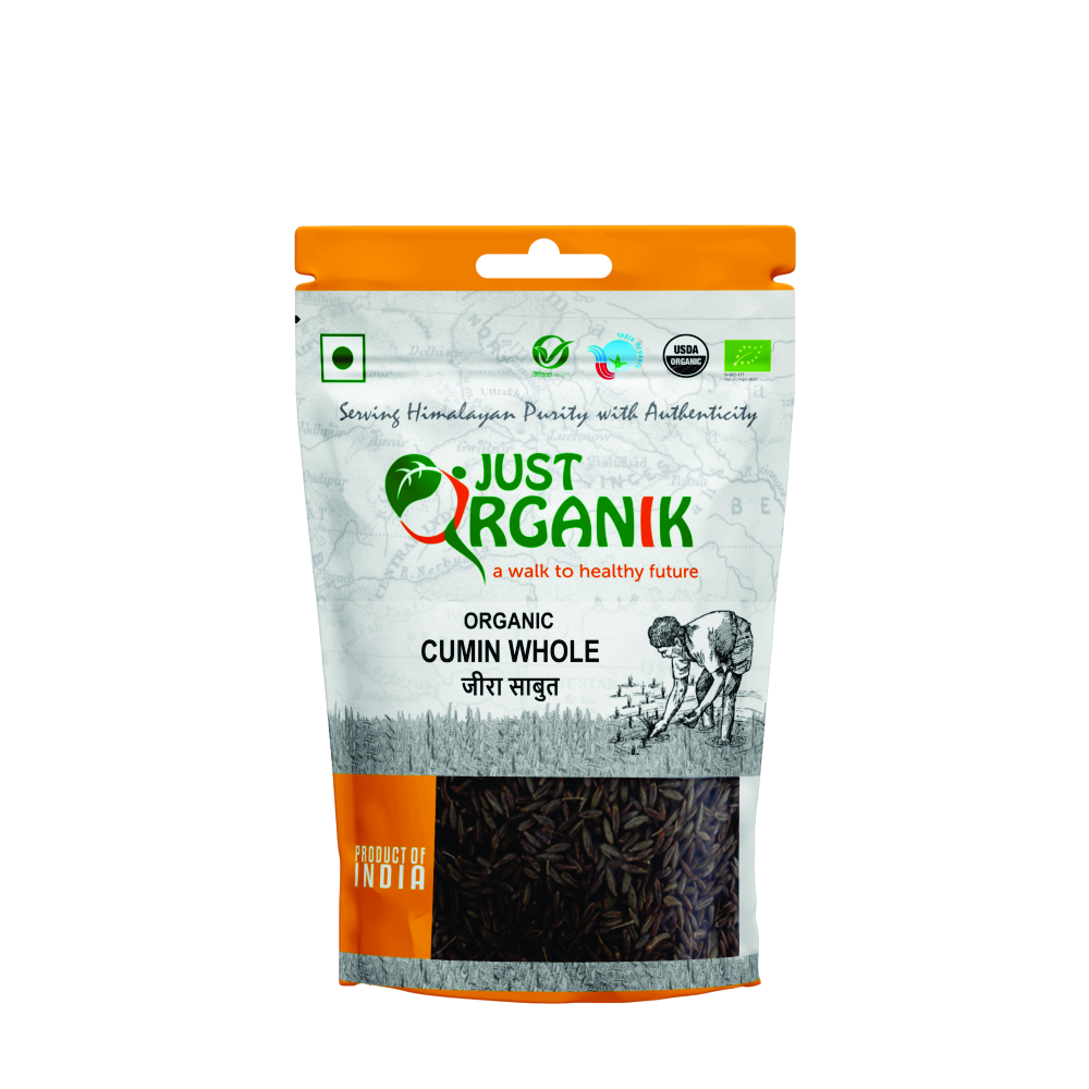 Just Organik Organic Cumin (Jeera) Whole 300g (pack of 3, 3x100g)