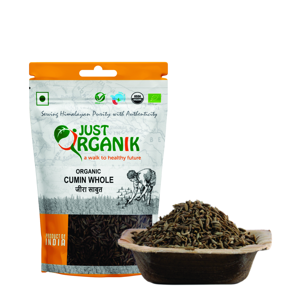 Just Organik Organic Cumin (Jeera) Whole 300g (pack of 3, 3x100g)