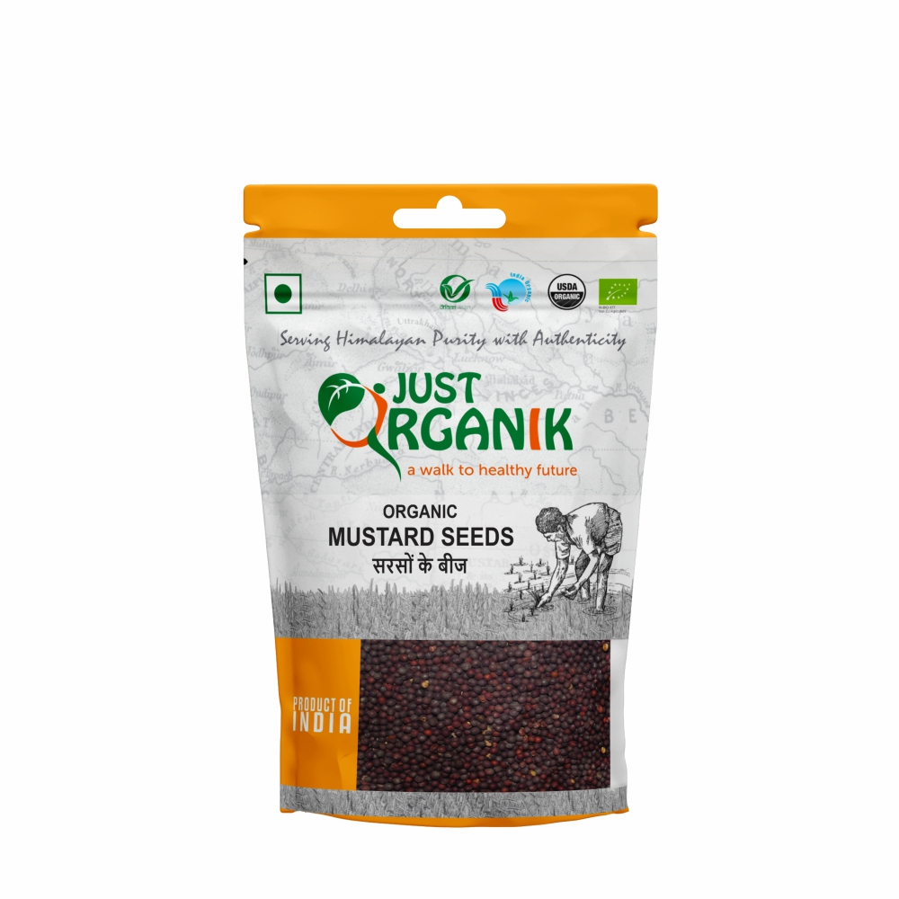 Just Organik Organic Mustard Seeds (Sarson) 500g (pack of 5, 5x100g)