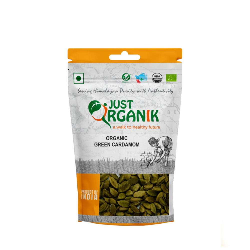 Just Organik Organic Green Cardamom 50g