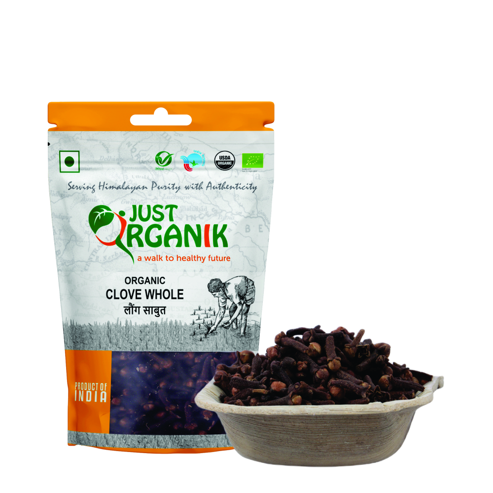 Just Organik Organic Clove Whole 100g(pack of 2, 2x50g)