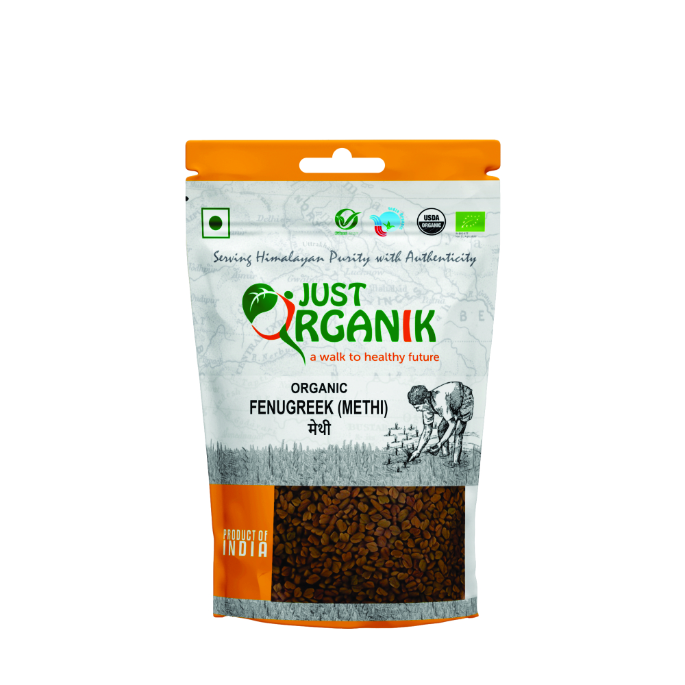 Just Organik Organic Fenugreek (Methi) 500g (pack of 5, 5x100g)
