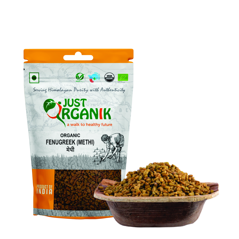 Just Organik Organic Fenugreek (Methi) 500g (pack of 5, 5x100g)
