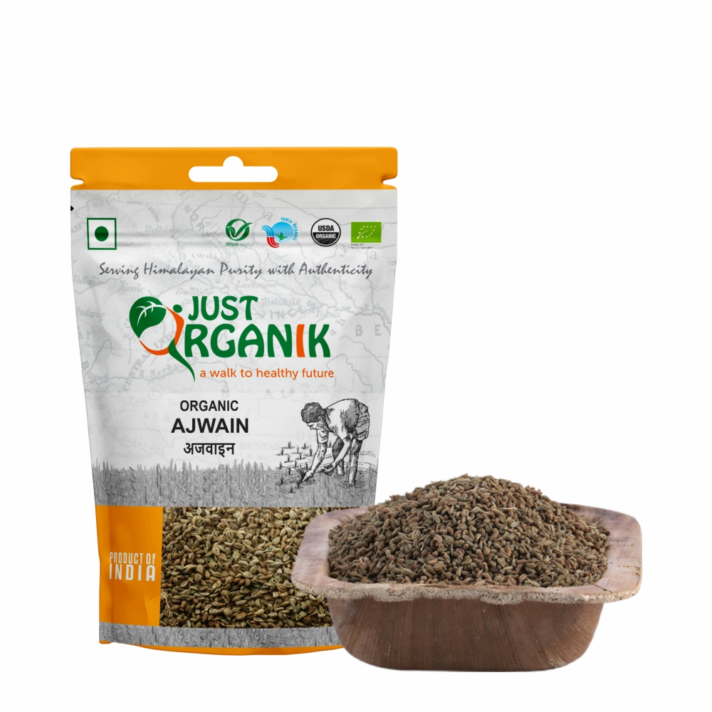 Just Organik Organic Ajwain 300g (pack of 3, 3x100g)