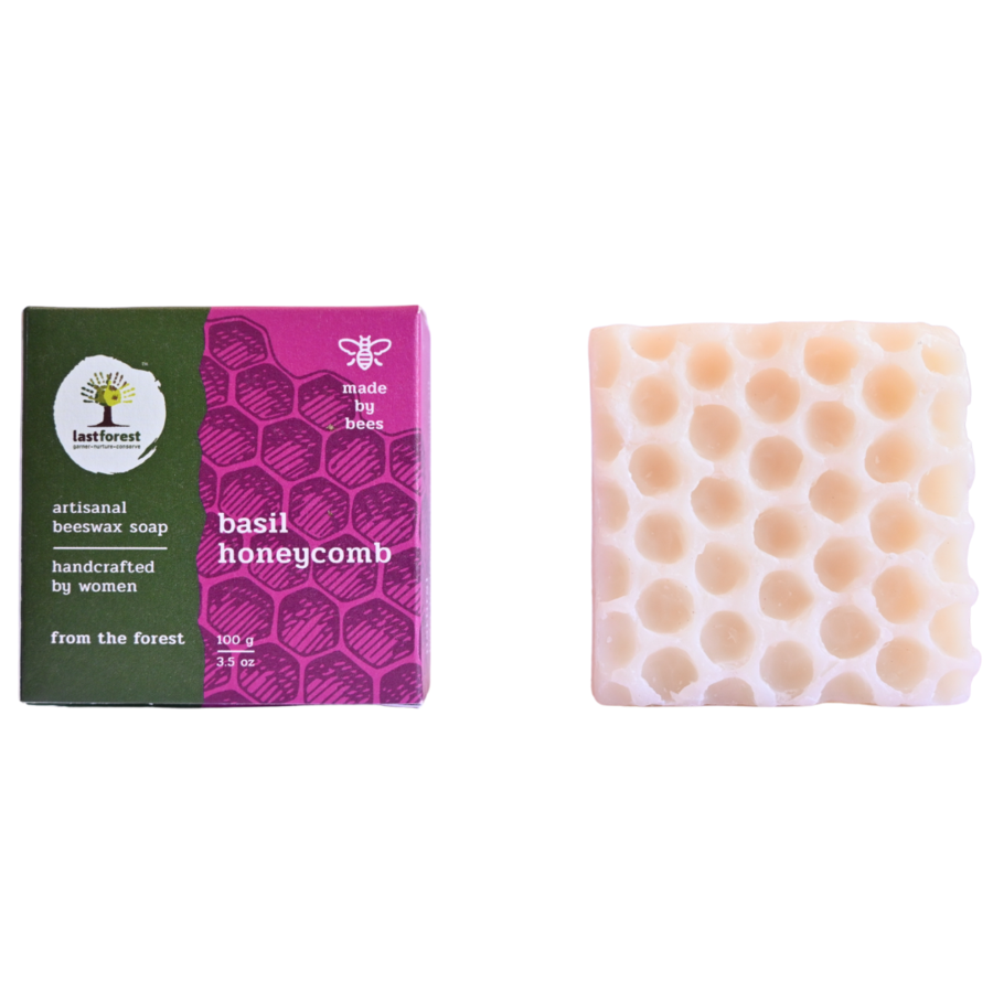 Last Forest Artisanal, Handmade Beeswax Honeycomb Soap 100gms Basil