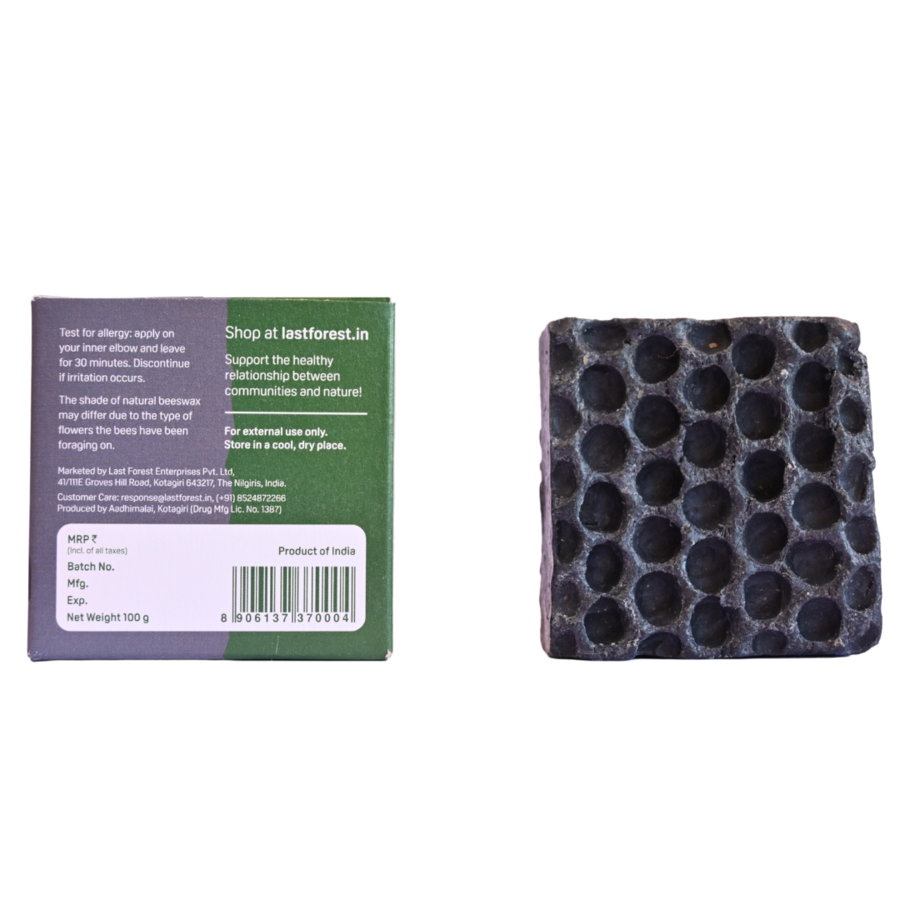 Last Forest Artisanal, Handmade Beeswax Honeycomb Soap 100gms Charcoal