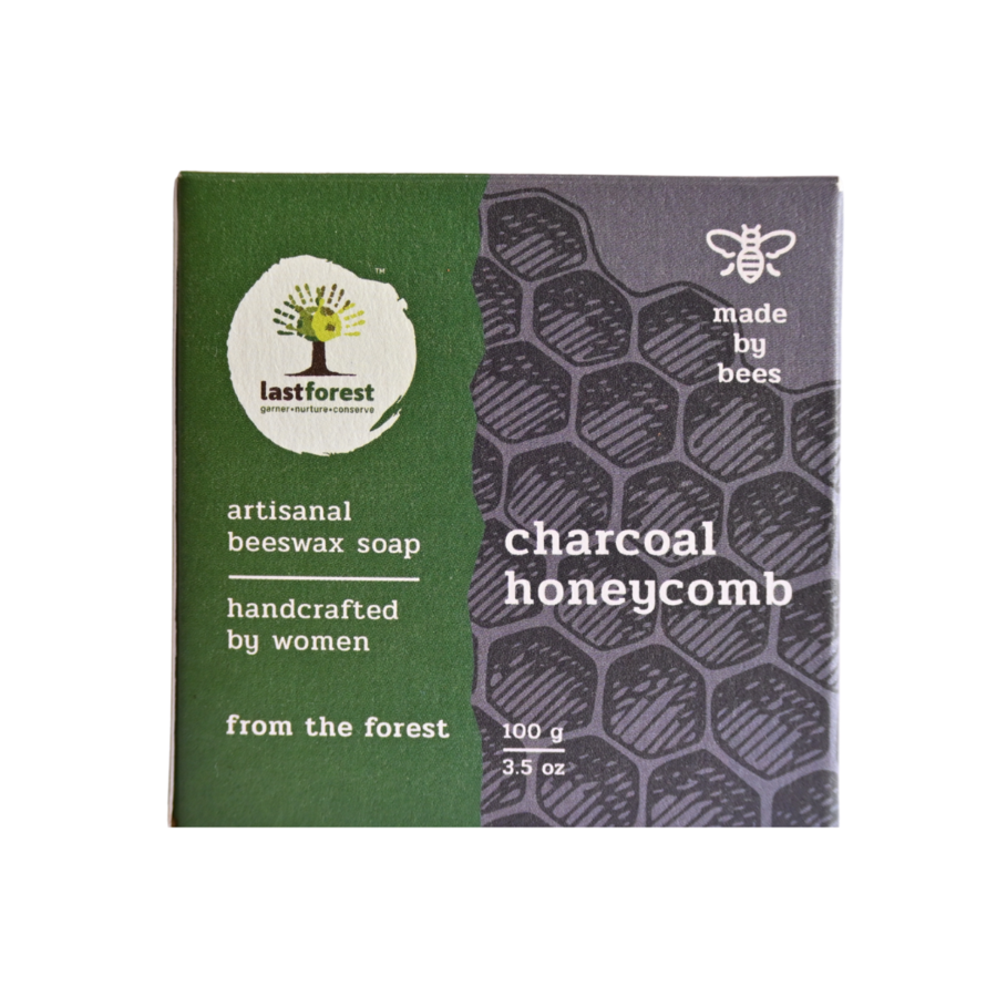 Last Forest Artisanal, Handmade Beeswax Honeycomb Soap 100gms Charcoal