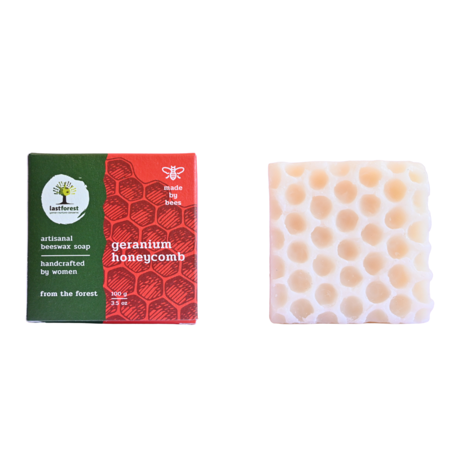 Last Forest Artisanal, Handmade Beeswax Honeycomb Soap 100gms Geranium