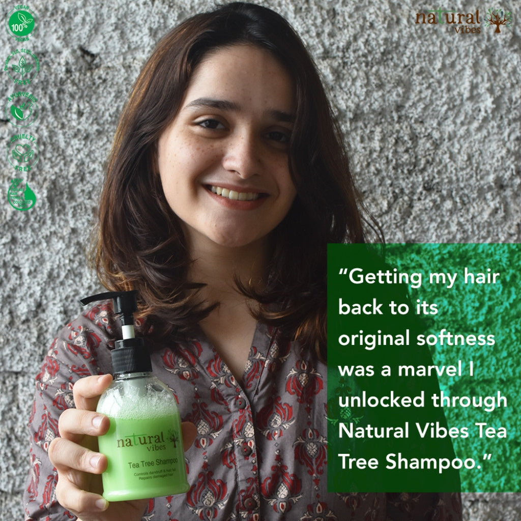 Natural Vibes  Ayurvedic Tea Tree Shampoo 150 ml Controls dandruff and hairfall, repairs damaged hair