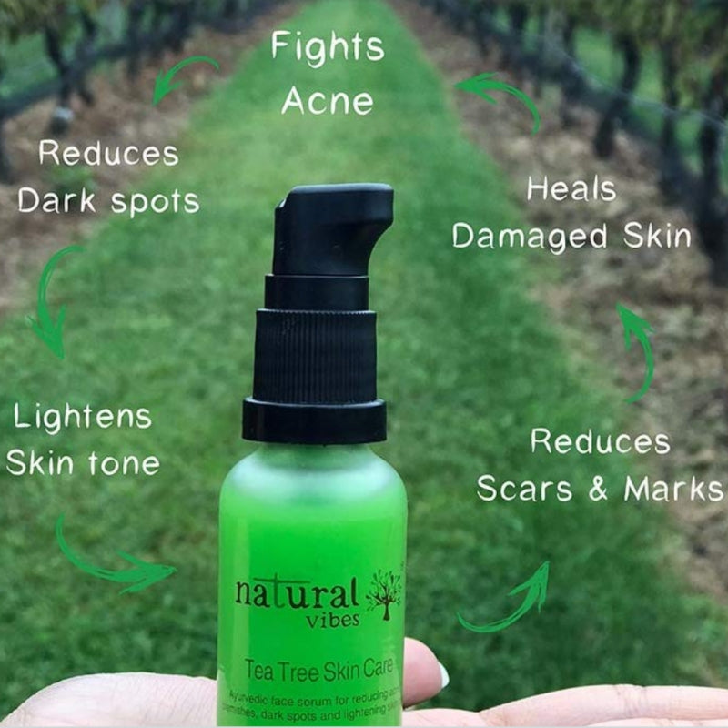 Natural Vibes Ayurvedic Tea Tree Skin Repair Serum 30 ml Reduces acne, blemishes, dark spots and lightens skin tone