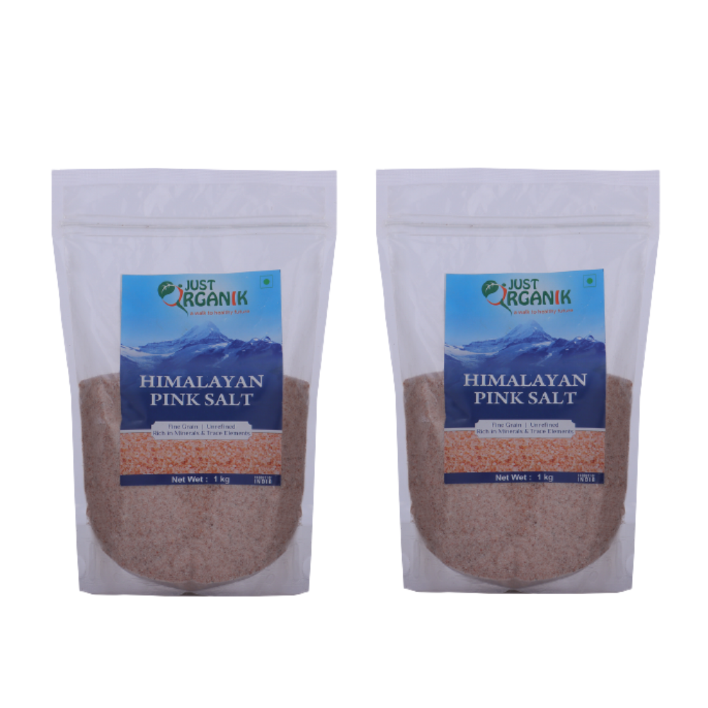 Just Organik Himalayan Pink Salt 2kg (pack of 2, 2x1 kg)