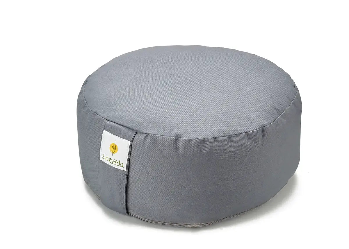 Sarveda Hi-Zafu Meditation Cushion filled with Buckwheat Hulls | Grey