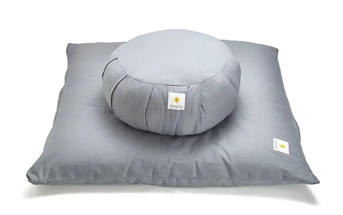 Sarveda Zafu-Zabuton Meditation & Zen Cushion Combo | Grey