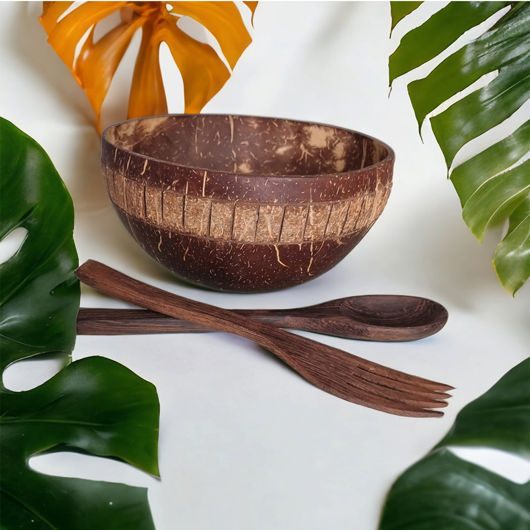 Comorin Coconuts Zigzag Coconut Bowl 500ml