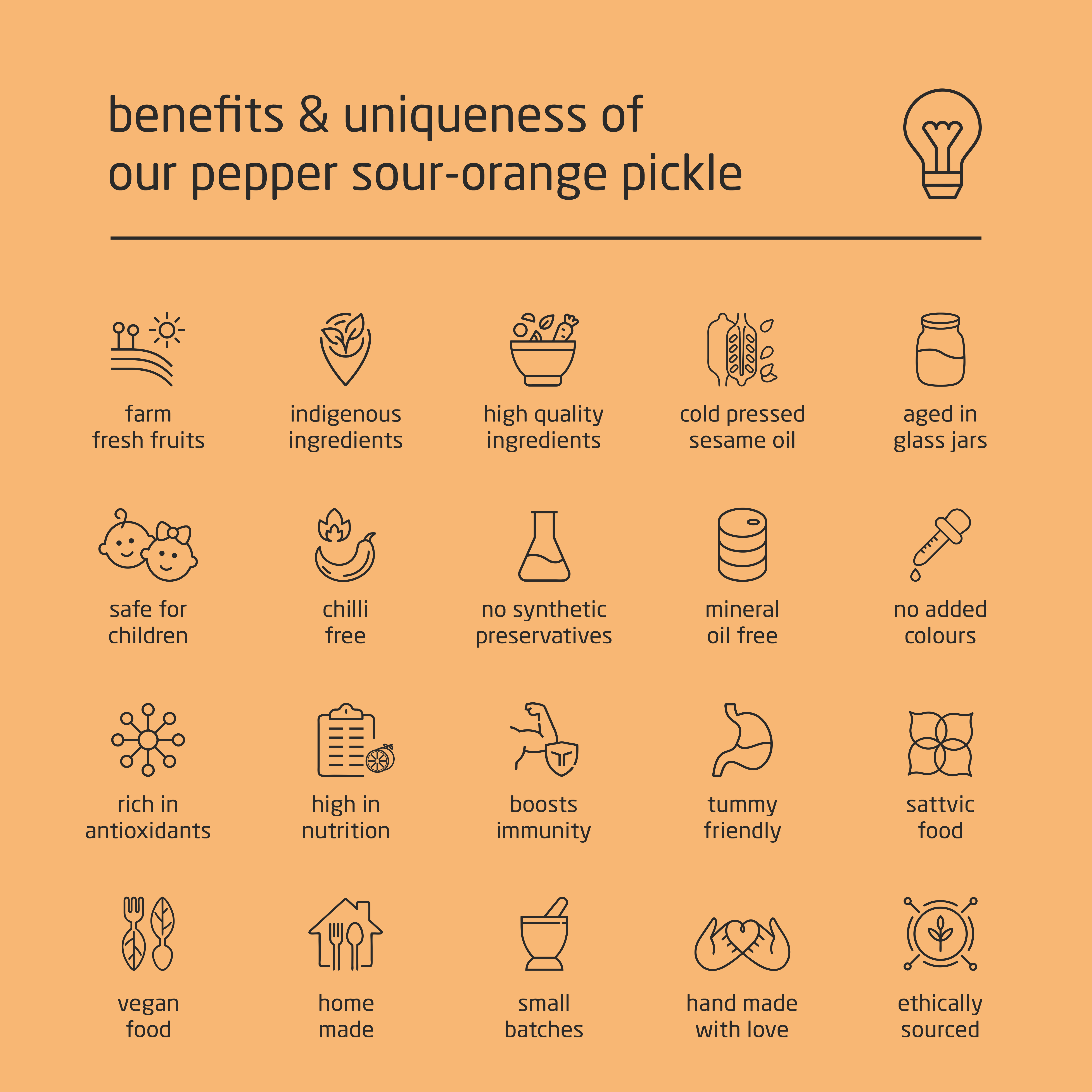Feel Sattvic Premium Cold-Packed  Pepper Sour-Orange Pickle – 200g