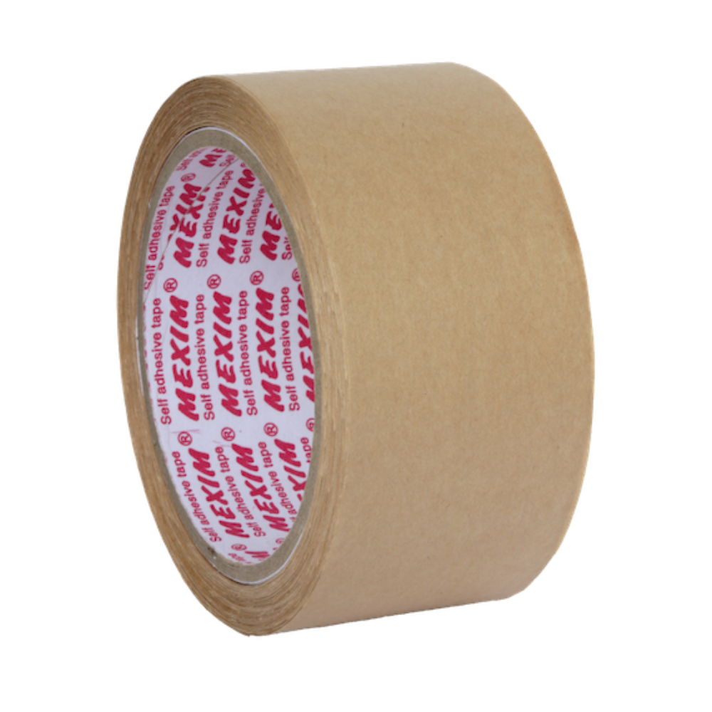 Ecosattva Water Activated Kraft Paper Tape | Brown Plain | 48 mm x 50 mtrs x 6 Rolls, Provides Tamer Proof Application