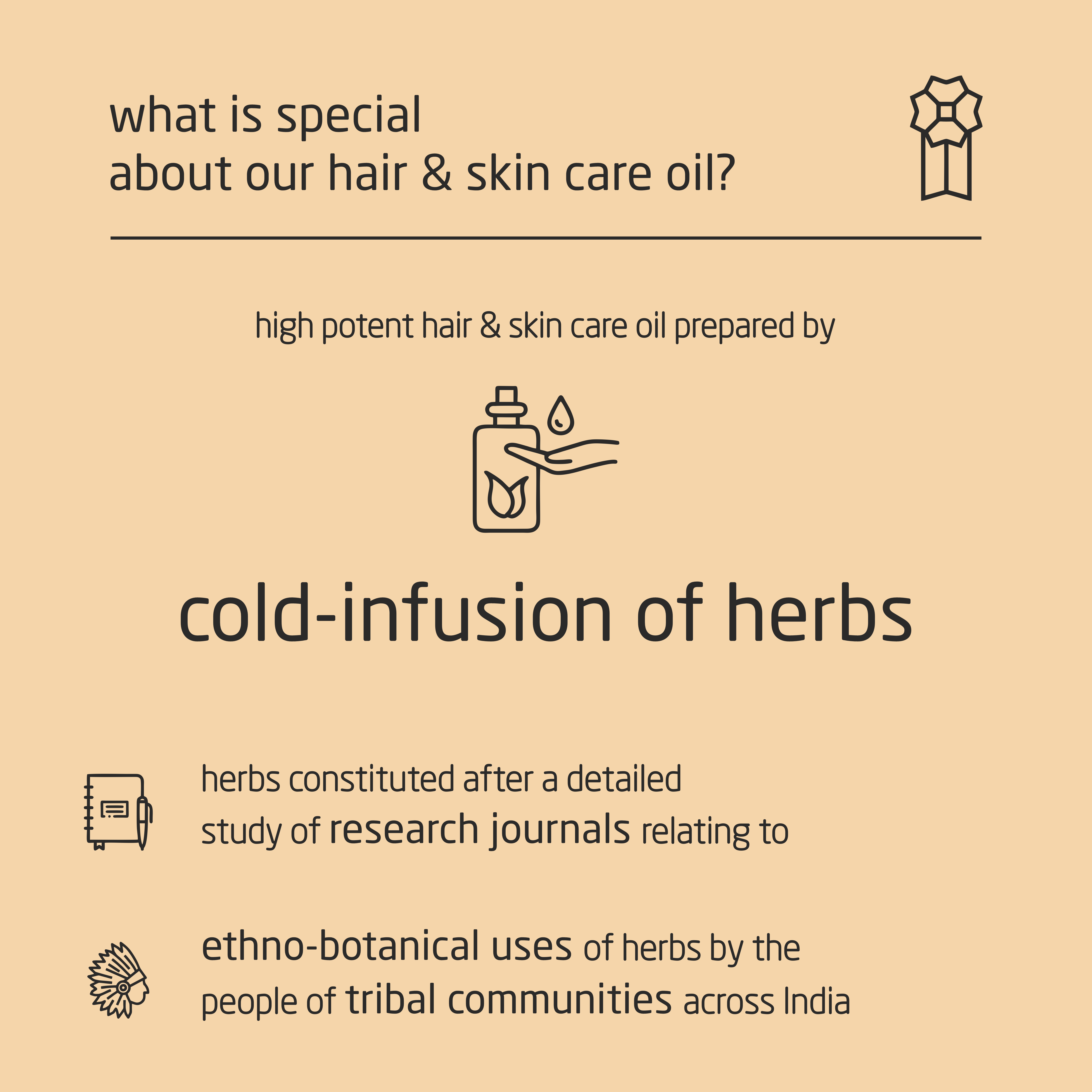 Feel Sattvic Premium Herbal Cold-Infused  Hair & Skin Care Oil - 100ml
