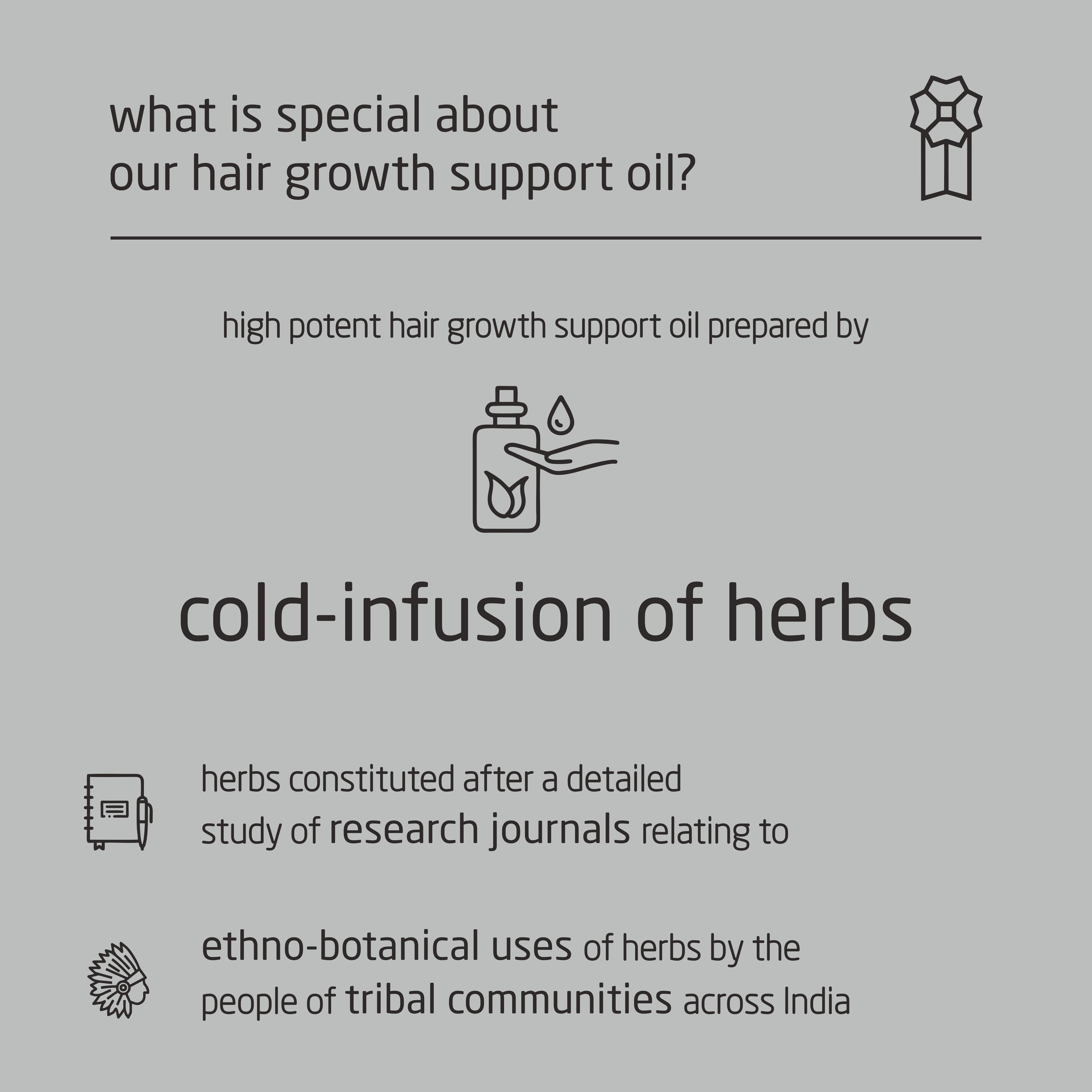 Feel Sattvic Premium Herbal Cold-Infused  Hair Growth Support Oil - 100ml