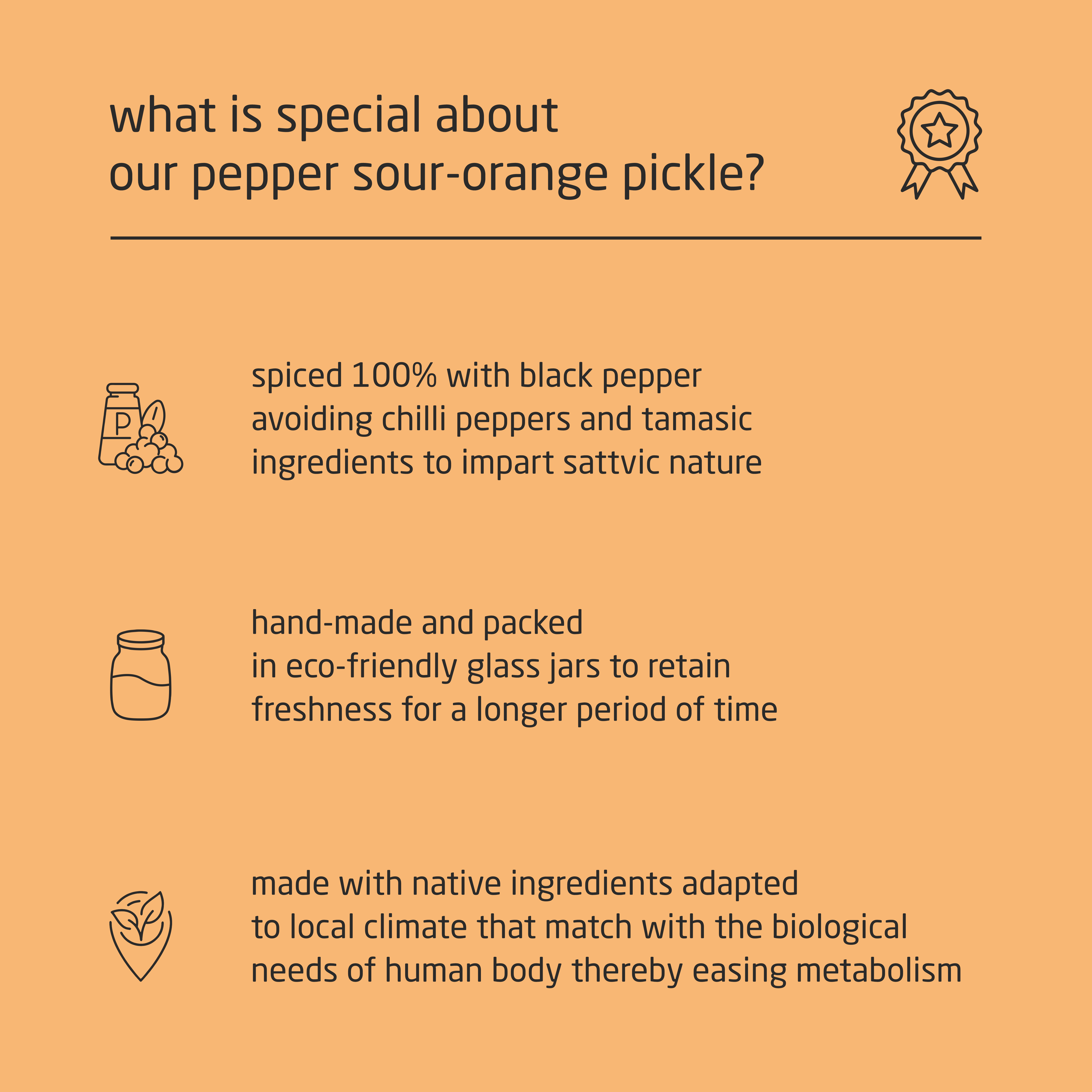 Feel Sattvic Premium Cold-Packed  Pepper Sour-Orange Pickle – 200g