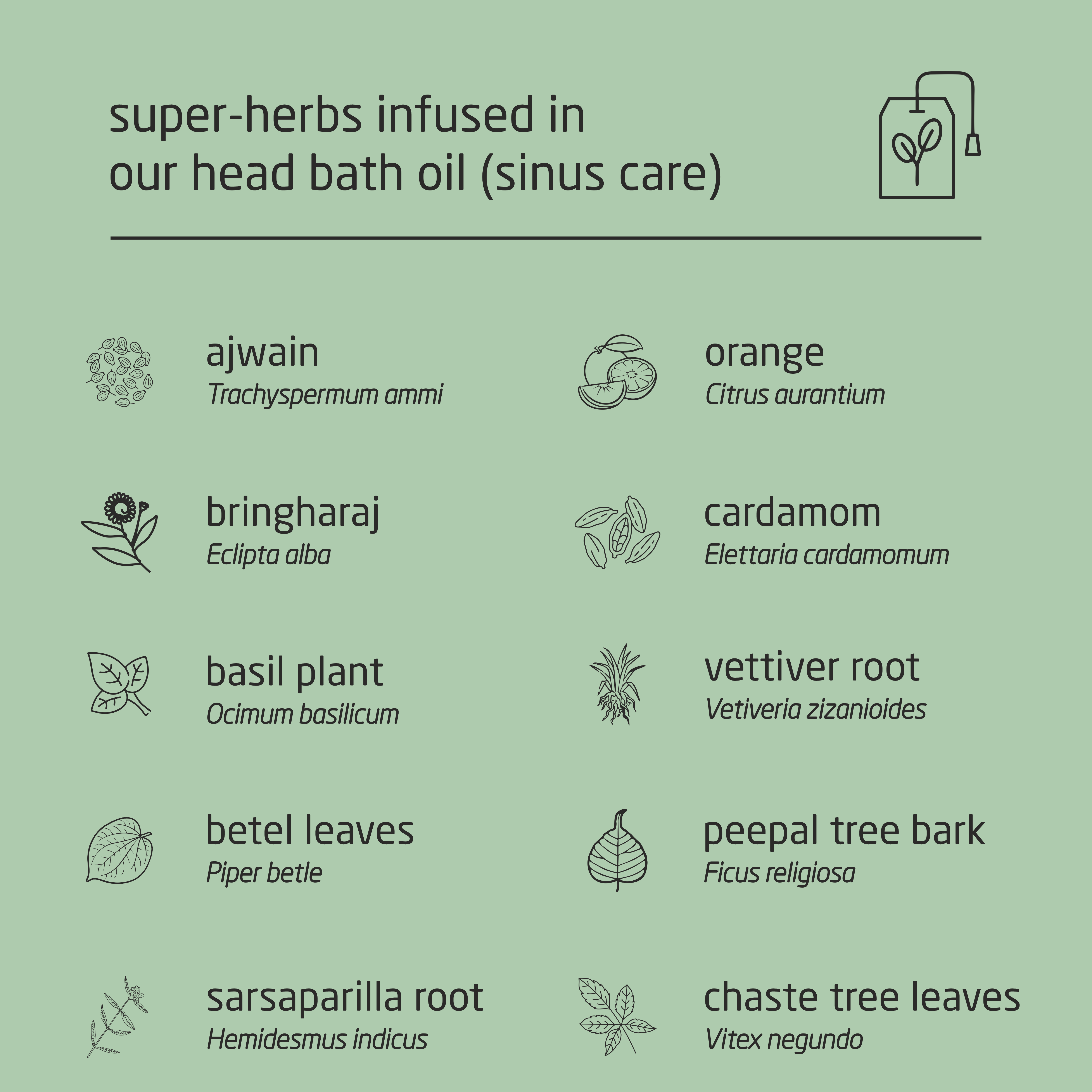 Feel Sattvic  Premium Herbal Cold-Infused  Head Bath Oil (Sinus Care) - 100ml