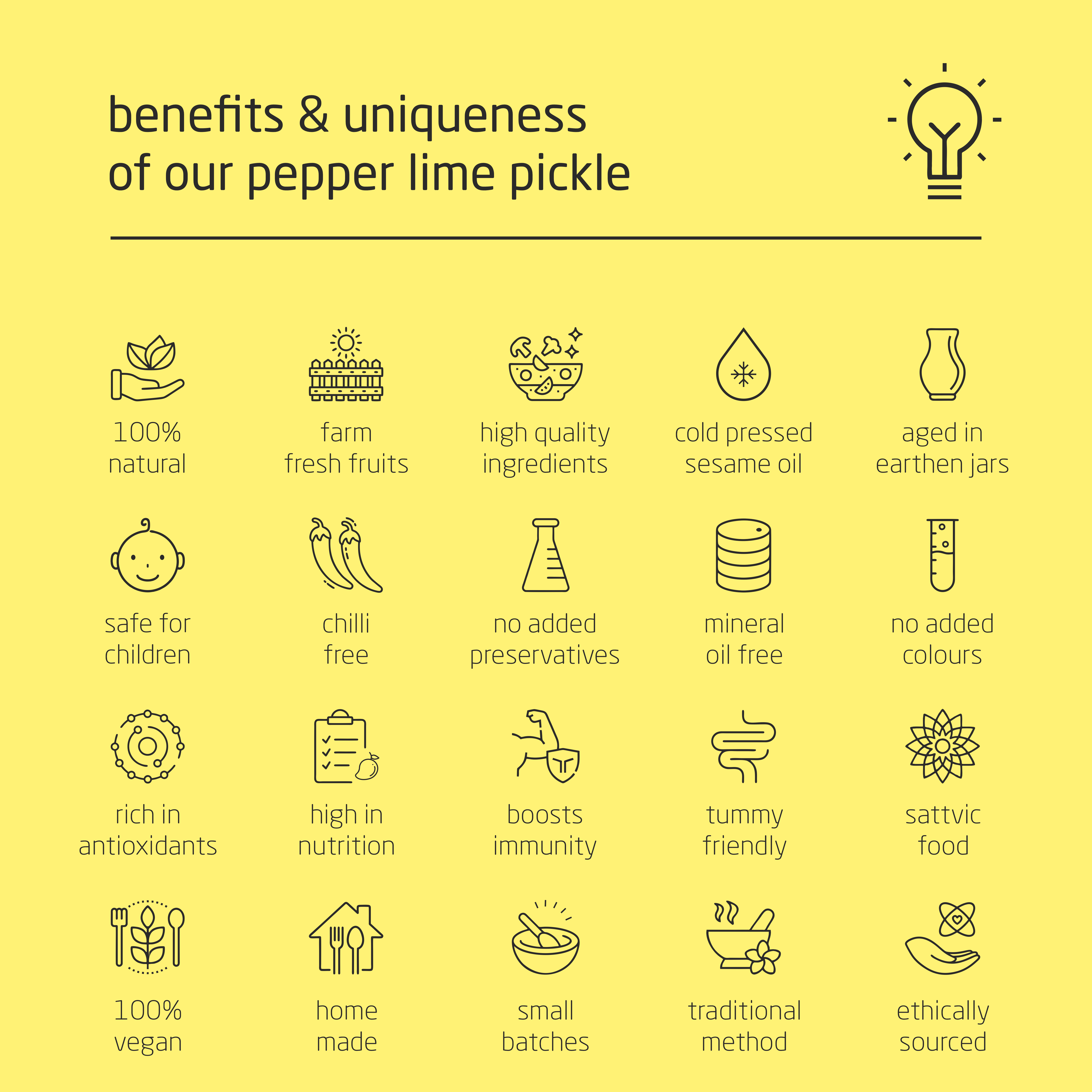 Feel Sattvic Premium Cold-Packed  Pepper Lime Pickle – 185g