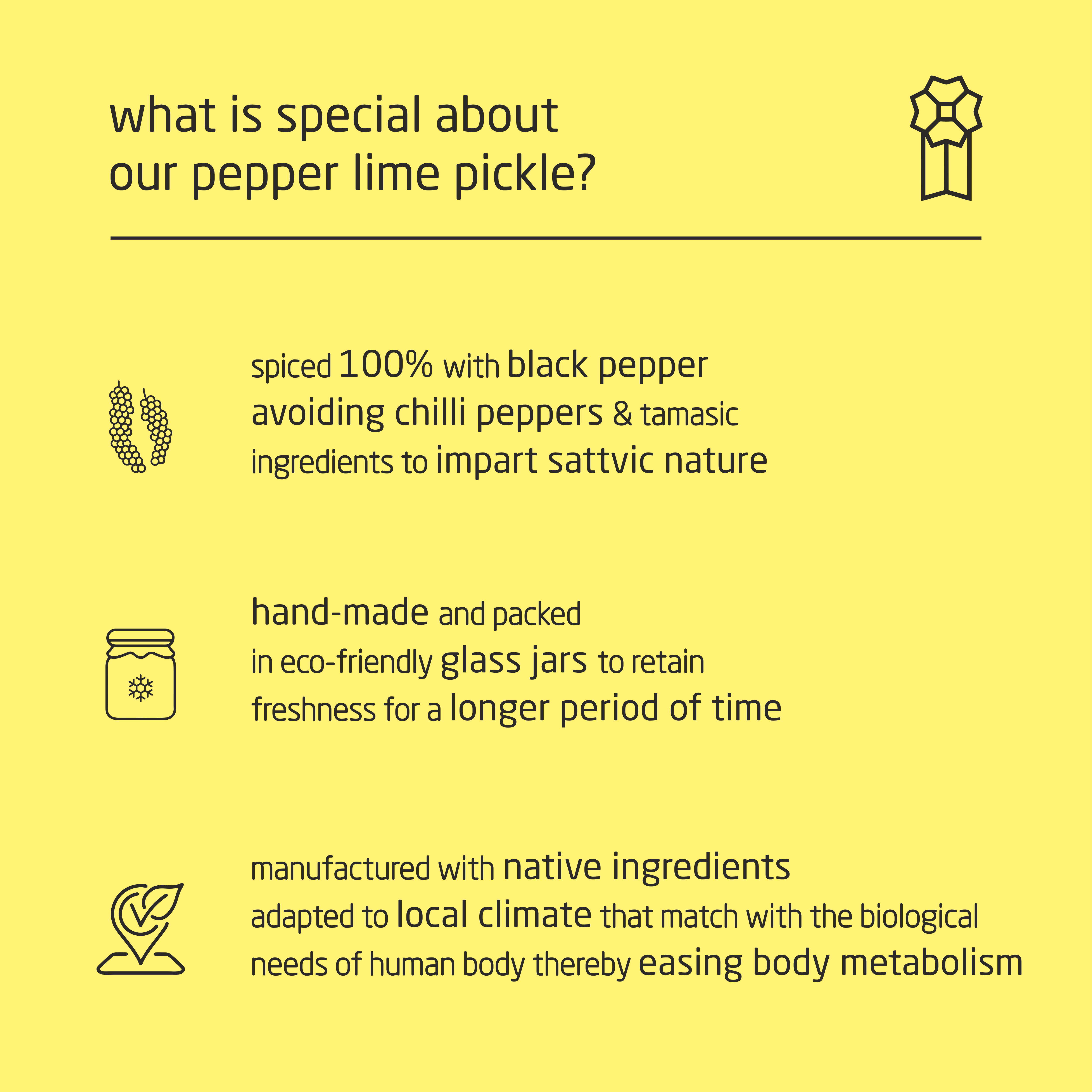 Feel Sattvic Premium Cold-Packed  Pepper Lime Pickle – 185g