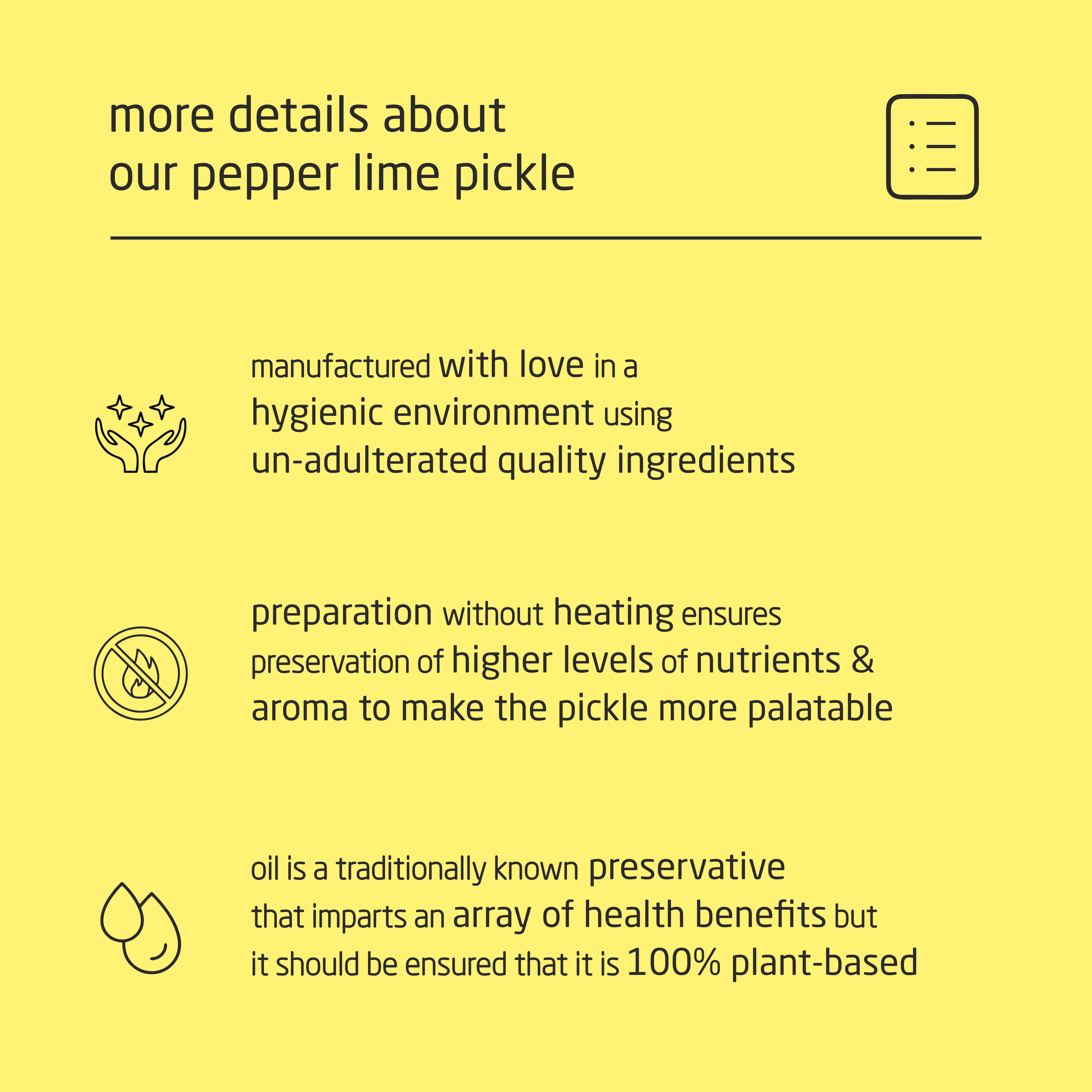 Feel Sattvic Premium Cold-Packed  Pepper Lime Pickle – 185g