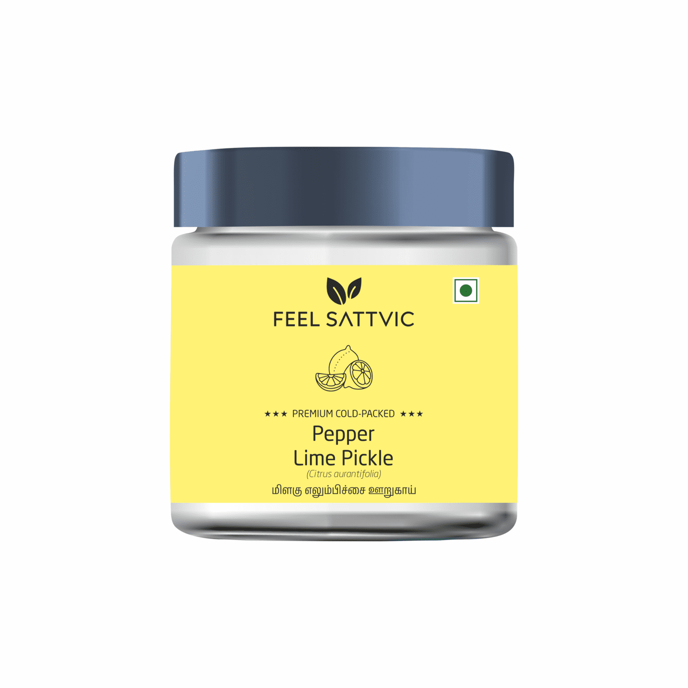 Feel Sattvic Premium Cold-Packed  Pepper Lime Pickle – 185g