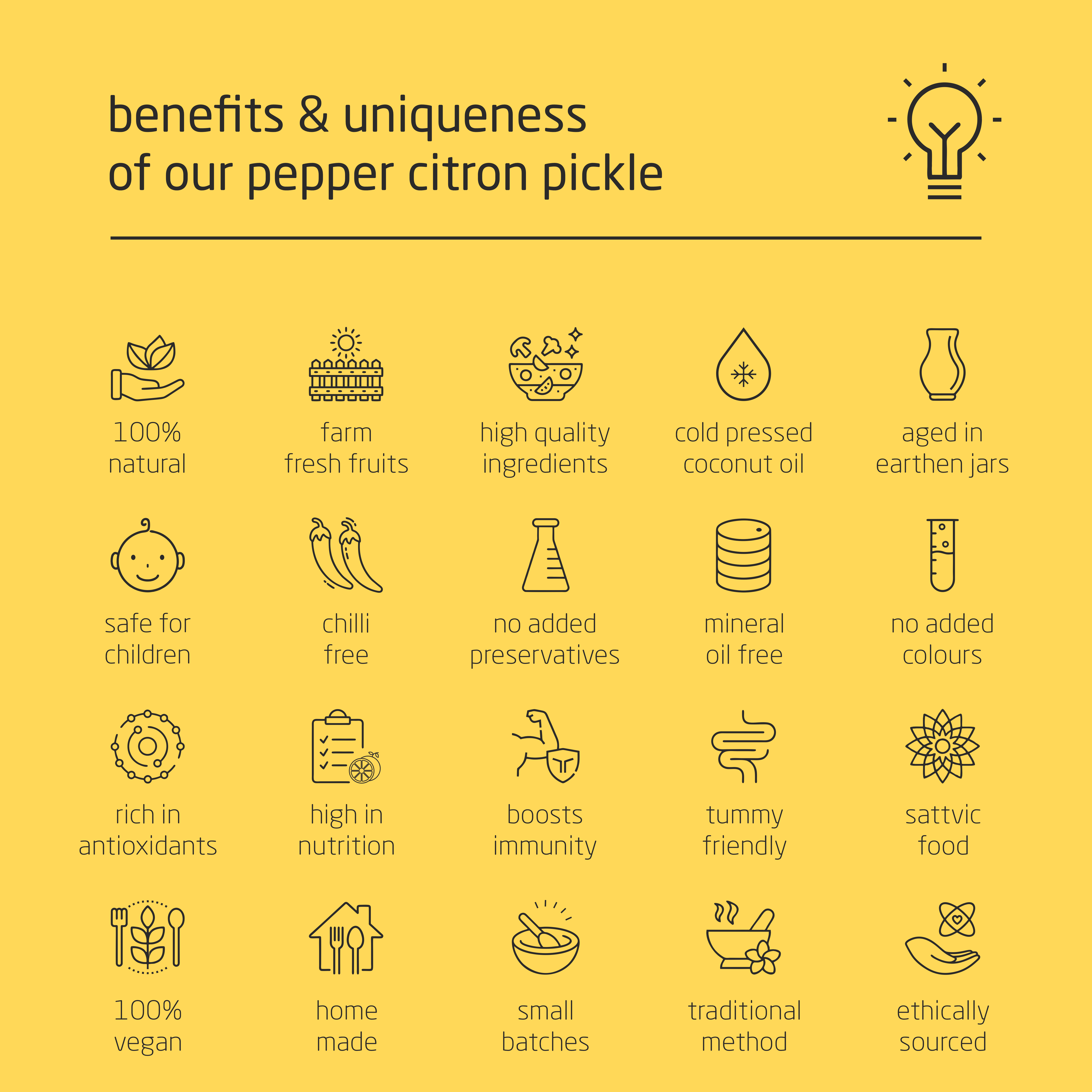 Feel Sattvic Premium Cold-Packed  Pepper Citron Pickle – 185g